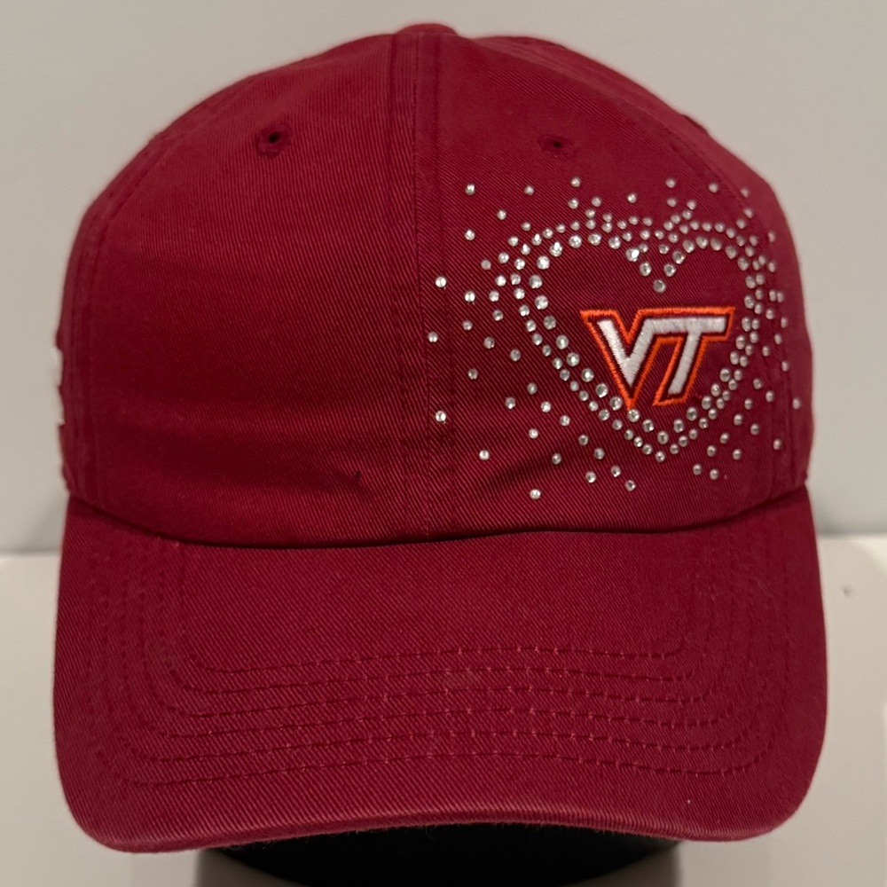 Virginia Tech Hokies Russell Heart Beaded Womens Strapback Adjustable Hat Maroon
